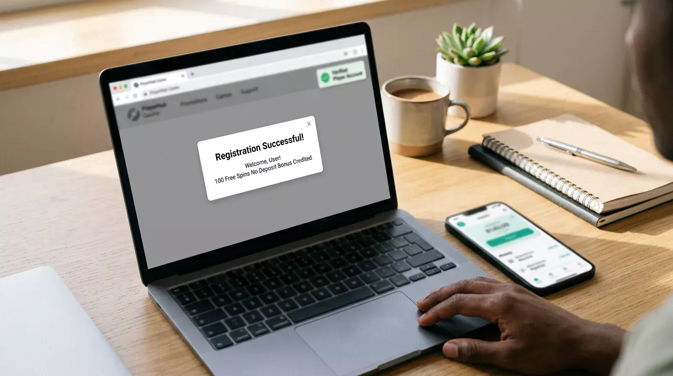 ecoPayz wallet dashboard beside a UK casino registration screen displaying a verified no deposit bonus offer