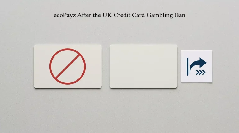 A bank card with a red prohibition overlay beside an unblocked debit card and a bank transfer icon representing permitted Payz funding sources