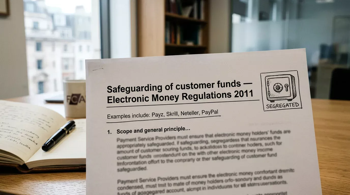 FCA safeguarding rules protecting e-wallet customer balances behind UK casinos