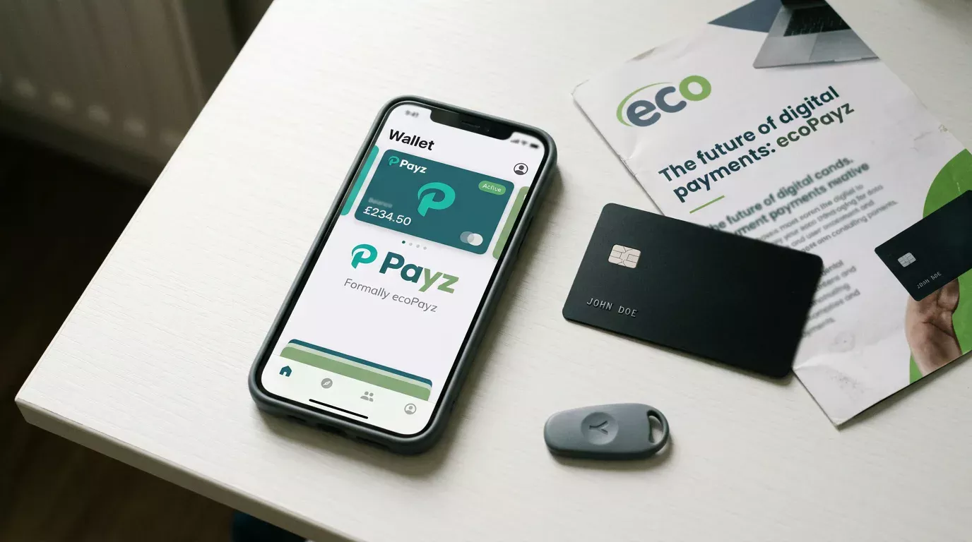 Payz e-wallet branding shown alongside the retired ecoPayz logo on a payments analyst monitor